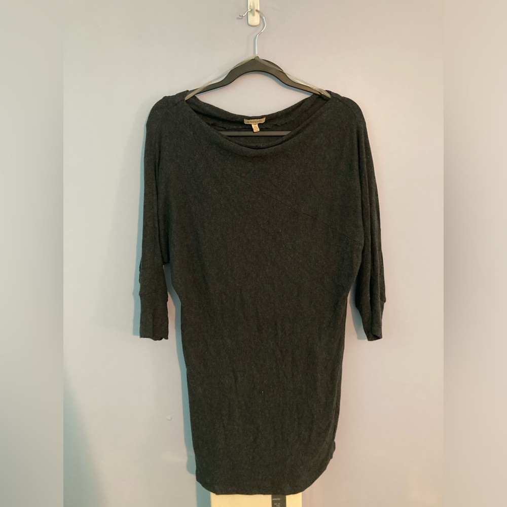 Bordeaux Anthropologie Thermal Top Gray size large